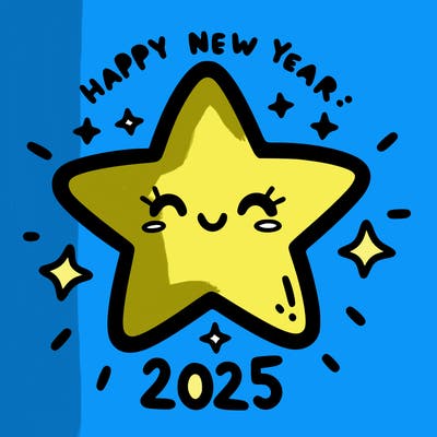 happy new year 2025 star wish