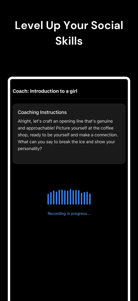 Critique AI - ソーシャルスキルや会話の導入を練習するためのAI音声コーチインターフェース