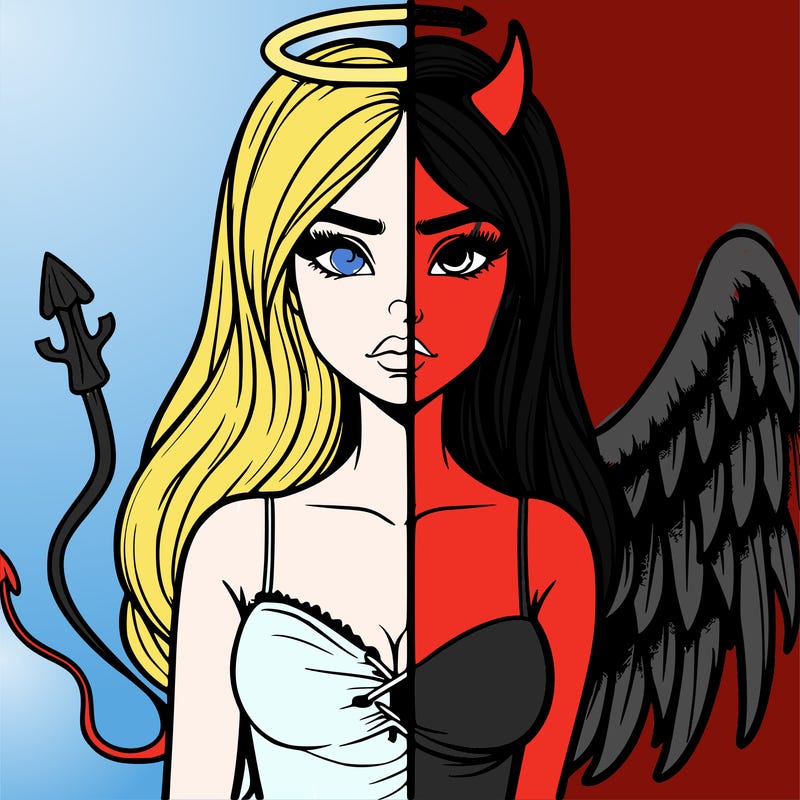devil vs angel realistic girl