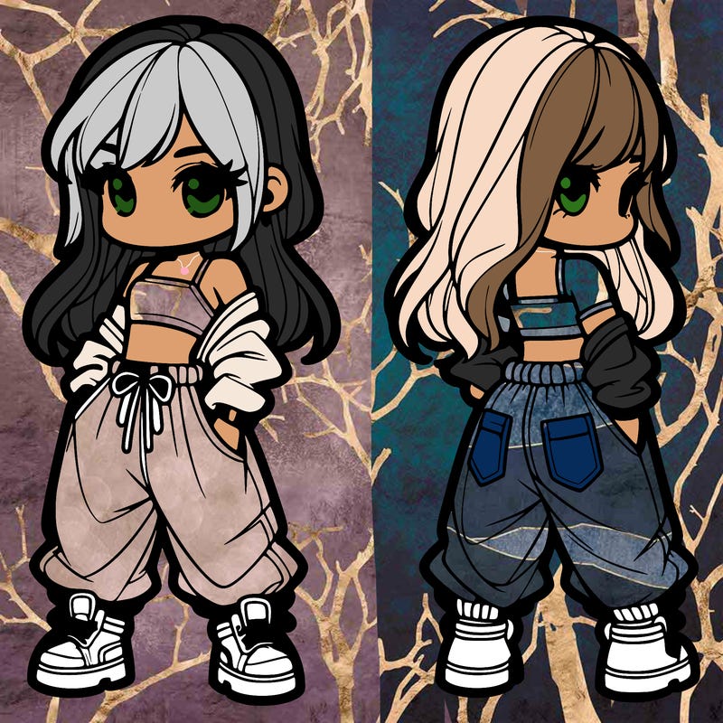 girl in crop top and baggy pants