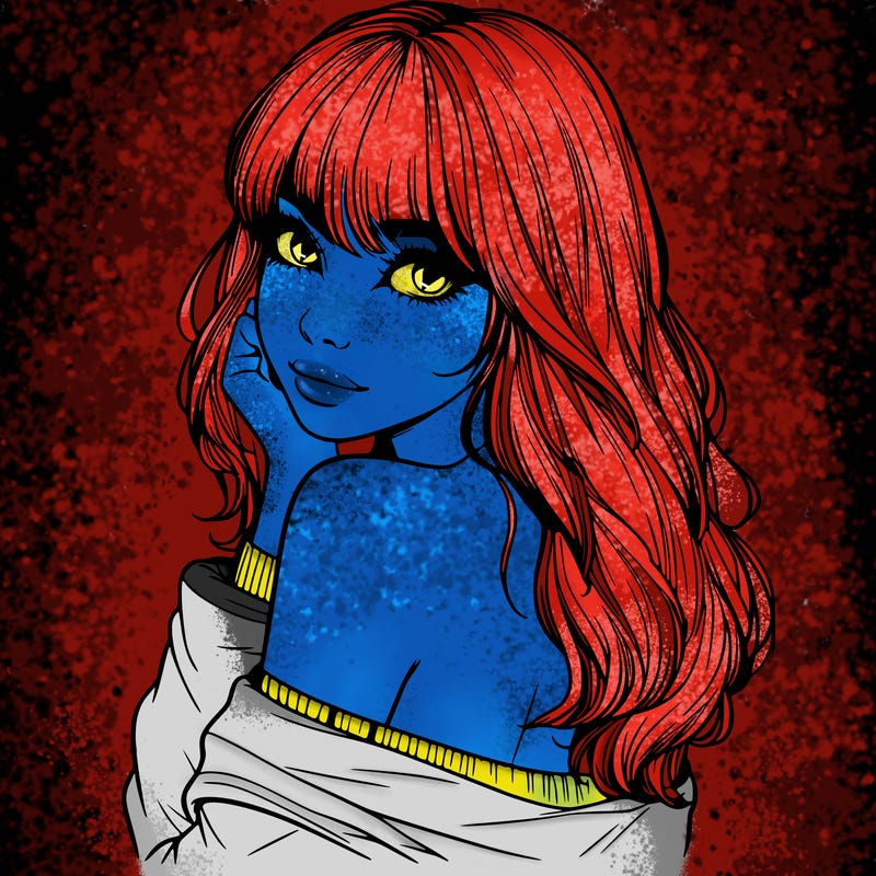 realistic girl with bangs looking over her shoulder