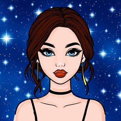 realistic girl with makeup on