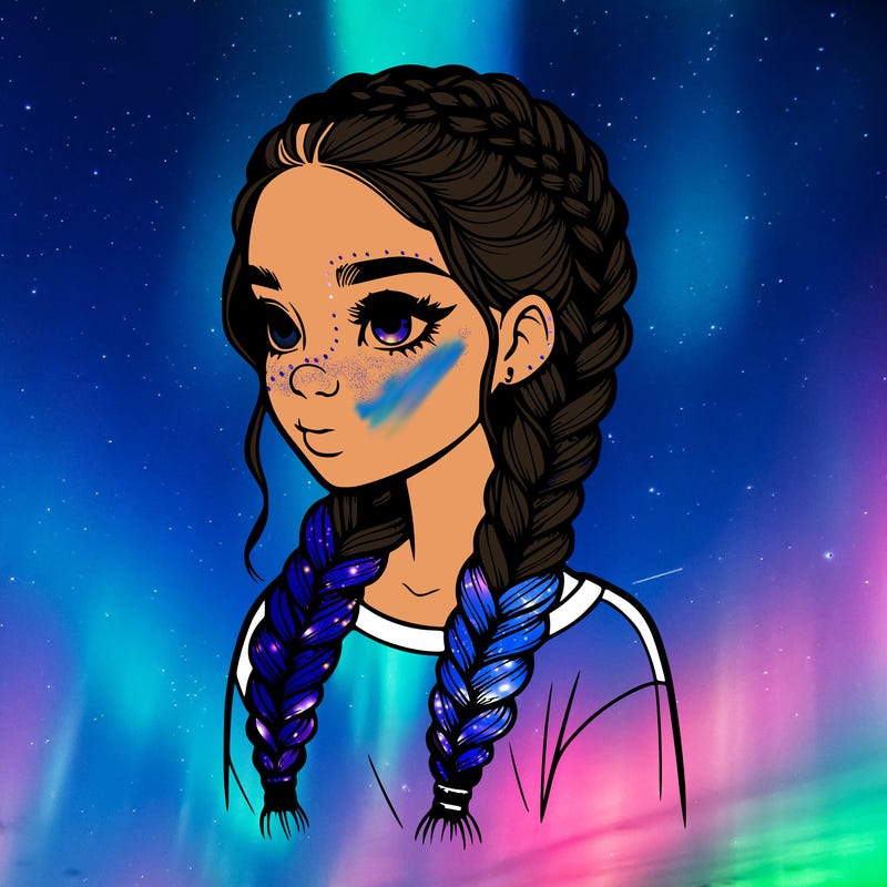 realistic girl with braids