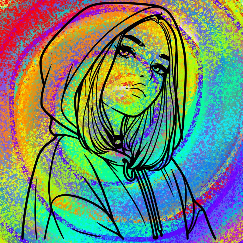 a realistic girl in a hoodie