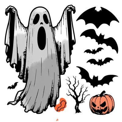 scary halloween realistic ghost