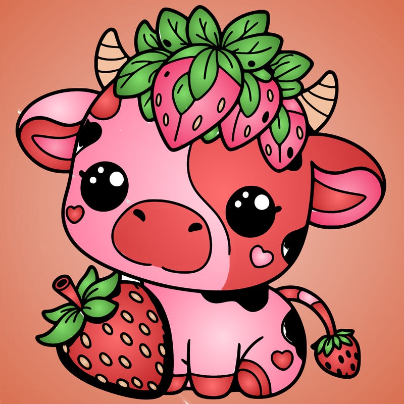 cute strawberry cow