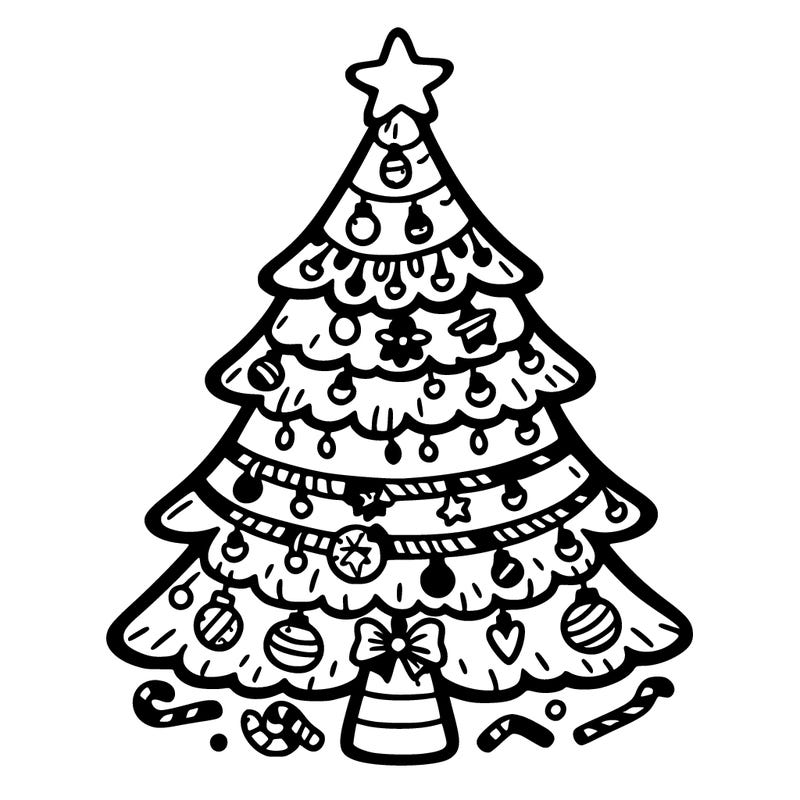 christmas tree with lots of details