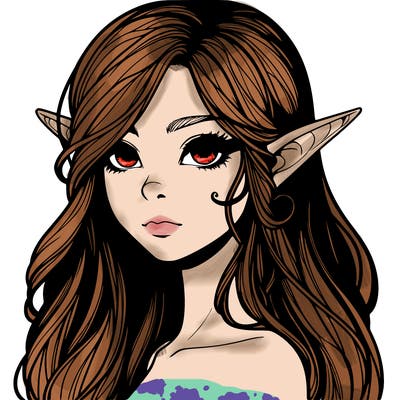elf girl realistic dark fantasy