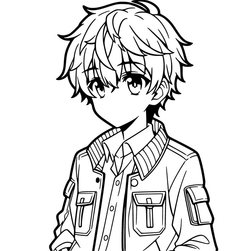 anime boy with a jacket