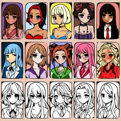 girls that look diffrent anime