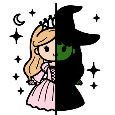 split princess and witch