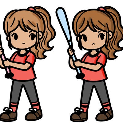 women holding a base ball bat