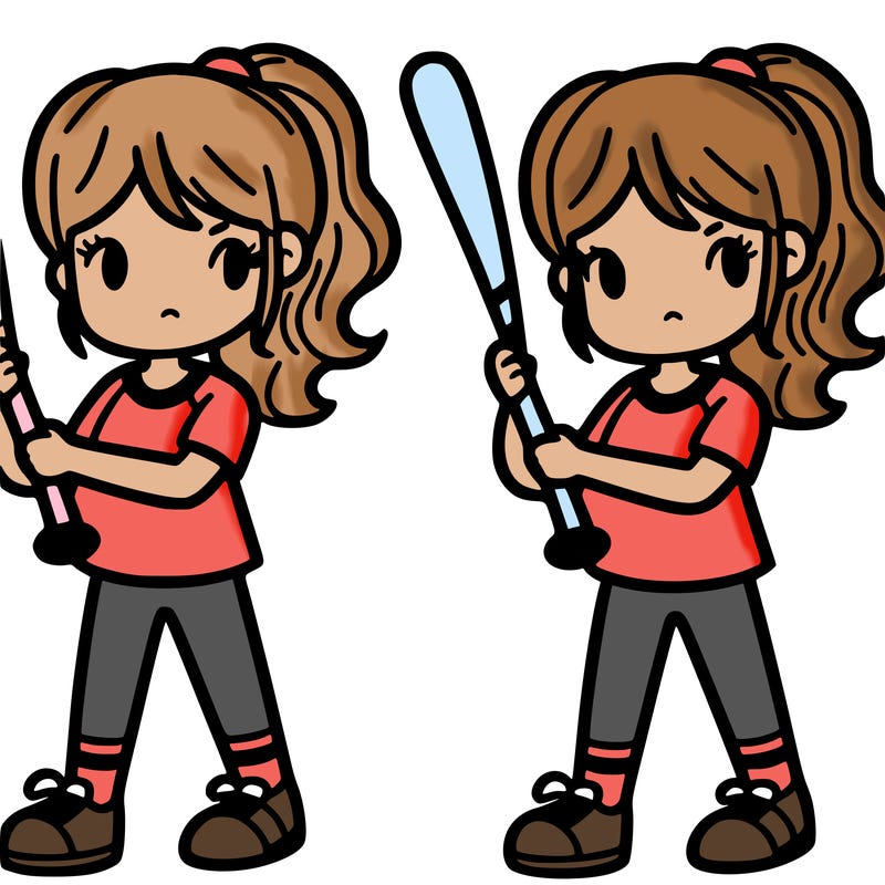 women holding a base ball bat