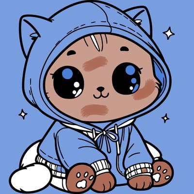 cat with cute hoodie