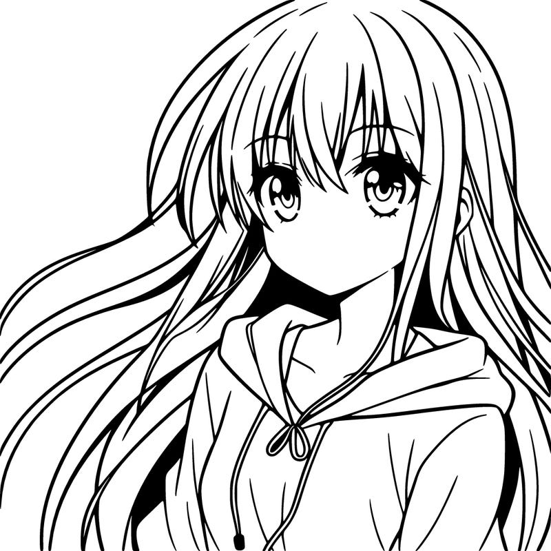 anime girl with long hair