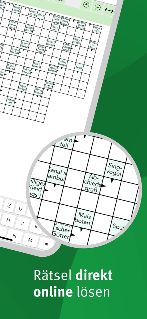 Interactive crossword puzzle feature in the Thüringer Allgemeine E-Paper app