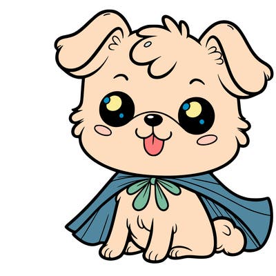 cute dog with a cape