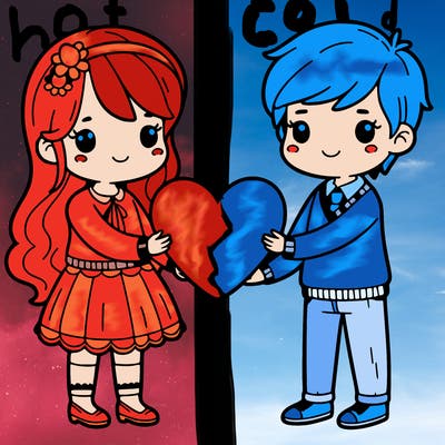 girl and boy holding a heat together