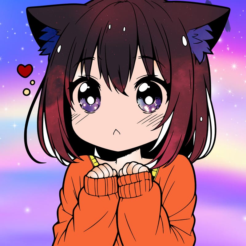 shy anime catgirl