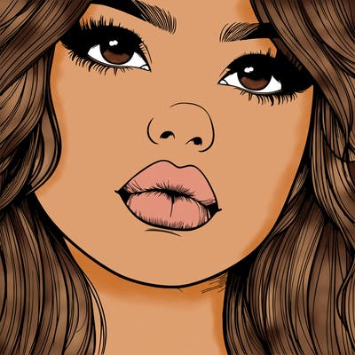 really realistic girl with lips