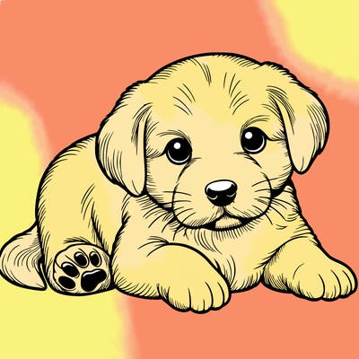 a cute realistic puppy