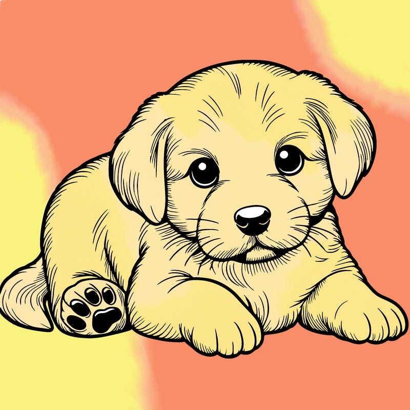 a cute realistic puppy