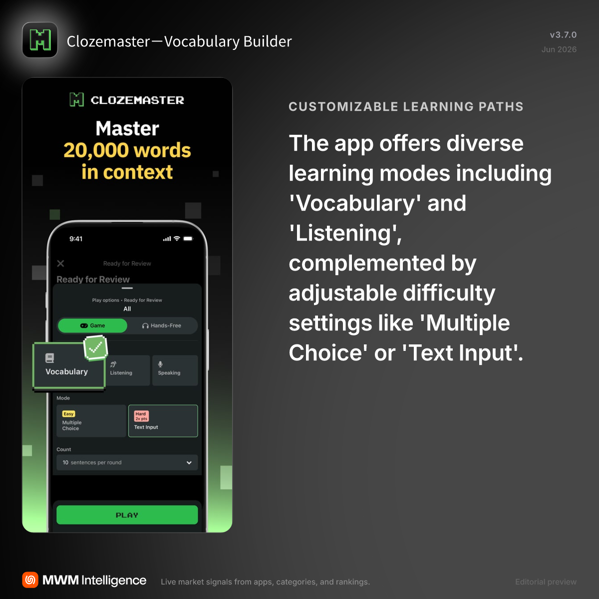 Clozemaster－Vocabulary Builder - Education App | MWM