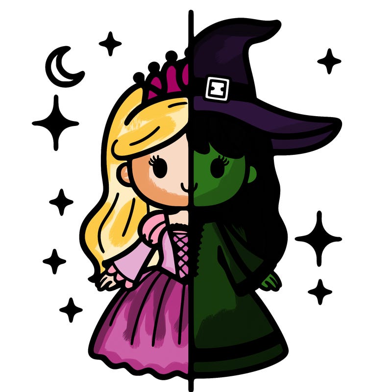 split princess and witch