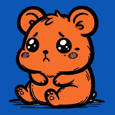 cute sad hamster