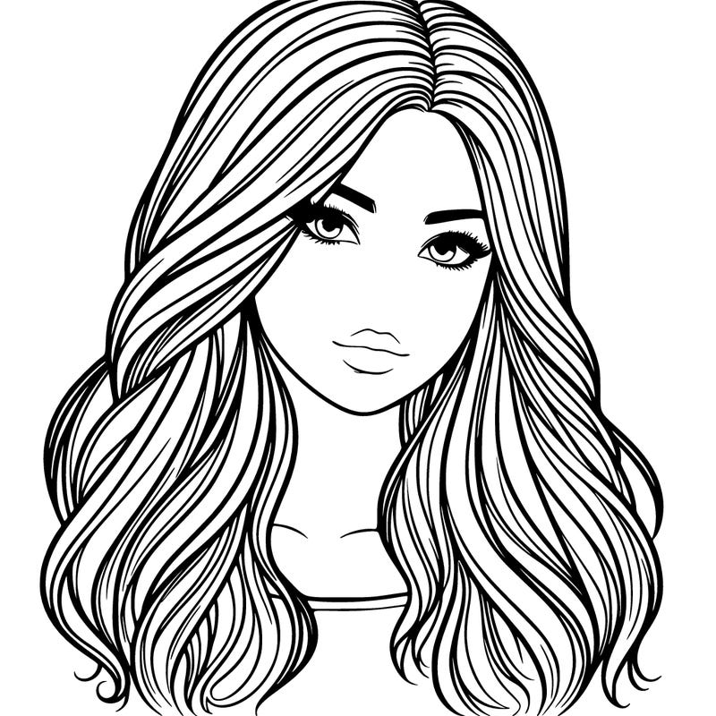 a realistic girl with long hair