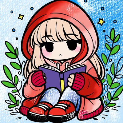 girl in oversized hoodie reading a book