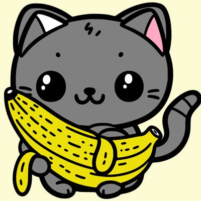 banana cat holding banana