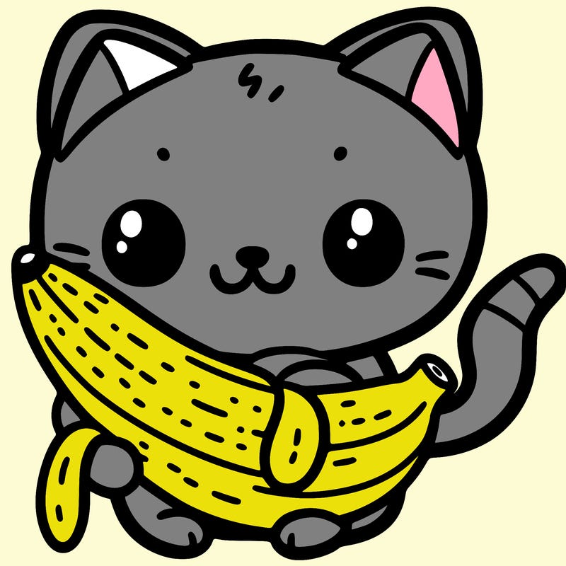 banana cat holding banana