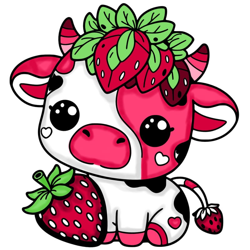 cute strawberry cow