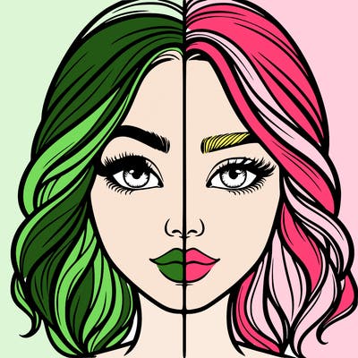 realistic girl split half