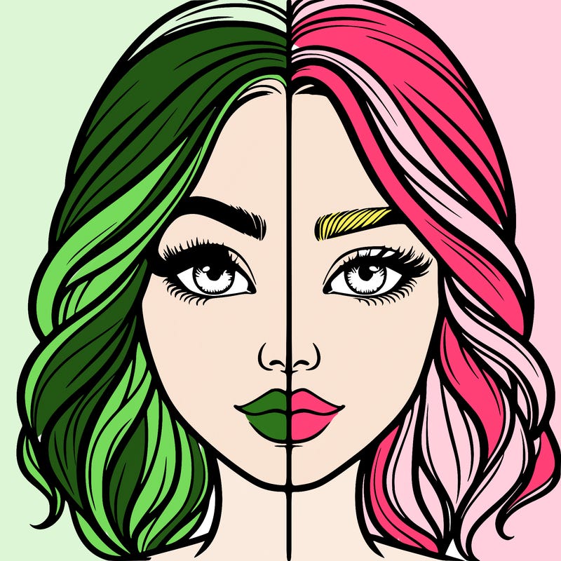 realistic girl split half