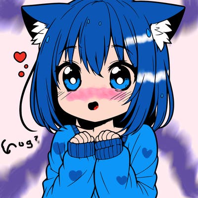 shy anime catgirl