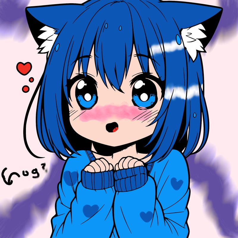 shy anime catgirl