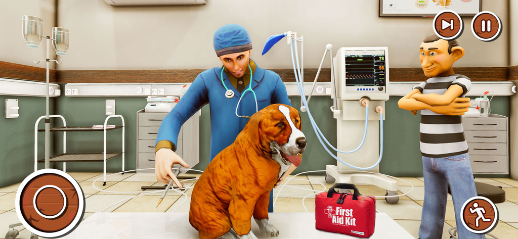 Virtual Pet-Animal Escape Game - Une simulation 3D d'un vétérinaire s'occupant d'un chien dans une clinique vétérinaire pour animaux
