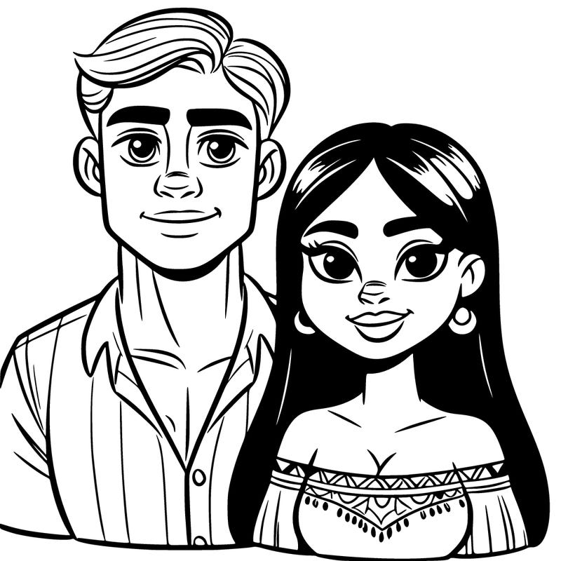 a latina woman and a european man