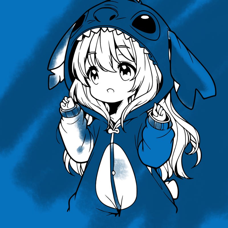 anime girl in a stitch onsie