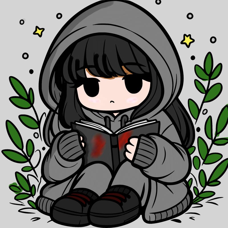 girl in oversized hoodie reading a book