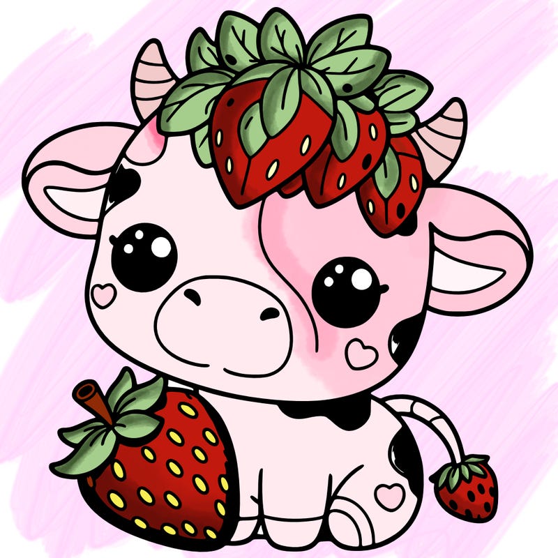 cute strawberry cow