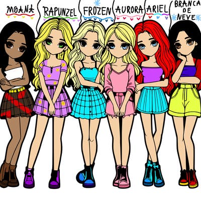 a group of girls realistic