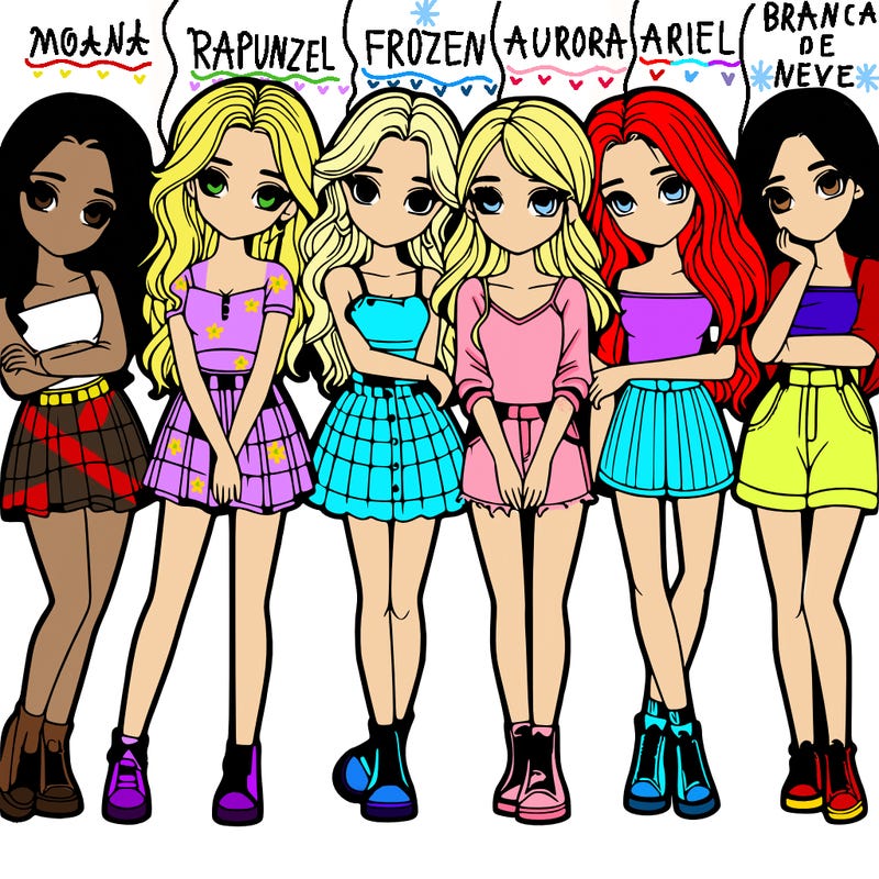 a group of girls realistic