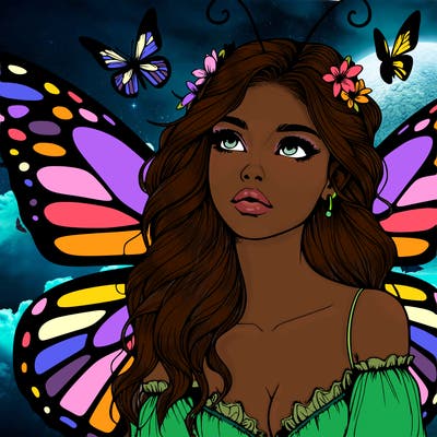 butterfly fairy realistic girl