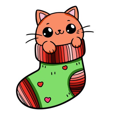 cute cat in a sock