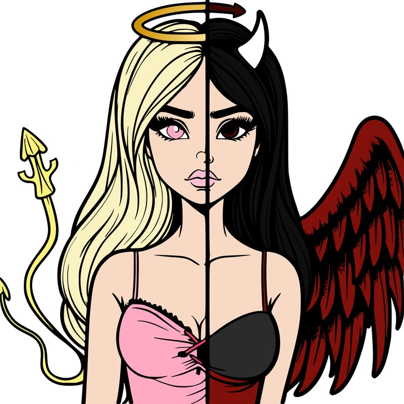 devil vs angel realistic girl