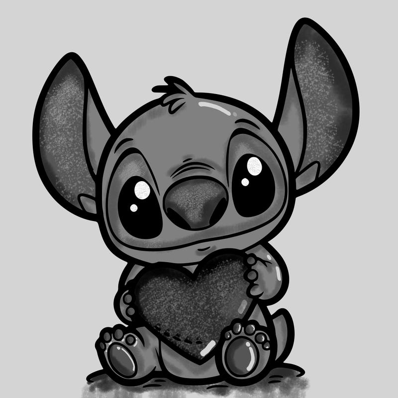 stich holding a heart