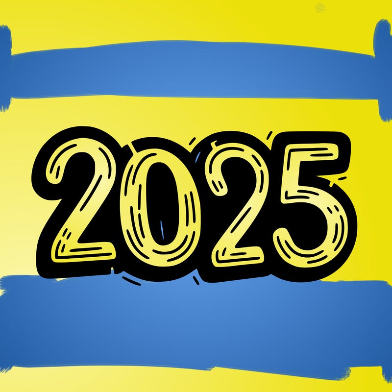 one line scrawled numbers sketch design “2025”